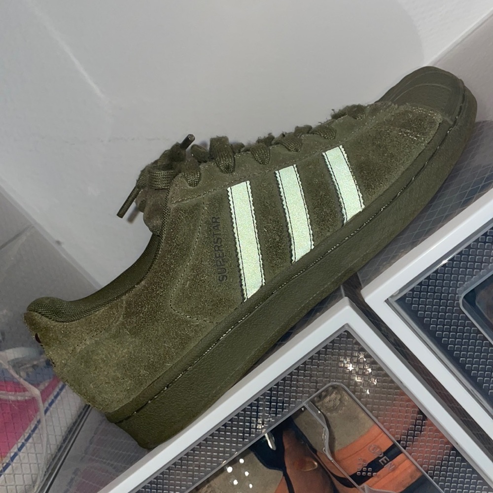 Green shell toe adidas